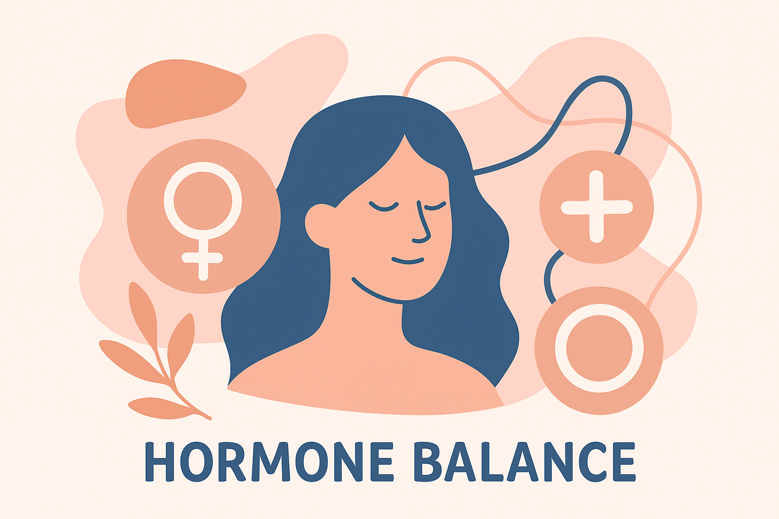 Illustration of nutrients and food groups helpful for a diet for hormonal health in women